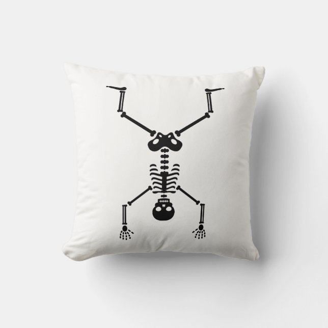 Funny skull doing handstand kussen (Voorkant)