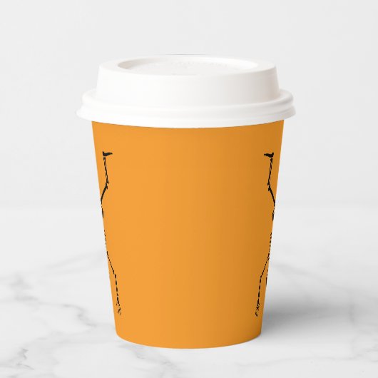 Funny skull doing handstand papieren bekers (Links)