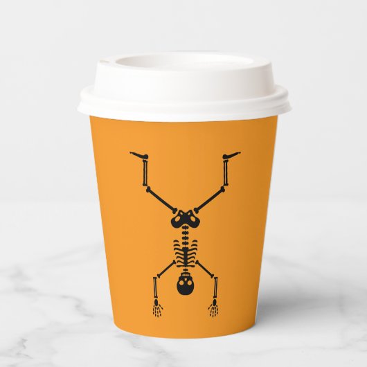 Funny skull doing handstand papieren bekers (Achterkant)
