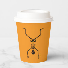 Funny skull doing handstand papieren bekers