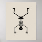 Funny skull doing handstand poster (Voorkant)