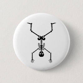Funny skull doing handstand ronde button 5,7 cm