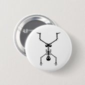 Funny skull doing handstand ronde button 5,7 cm (Voorkant /achterkant)