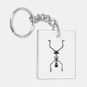 Funny skull doing handstand sleutelhanger (Voorkant Links)