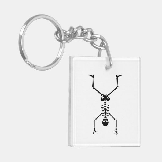 Funny skull doing handstand sleutelhanger (Voorkant Links)