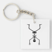 Funny skull doing handstand sleutelhanger (Voorkant)