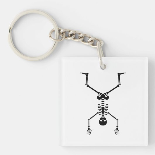 Funny skull doing handstand sleutelhanger (Voorkant)