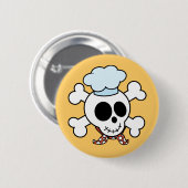 Funny Skull en Crossbones Chef Ronde Button 5,7 Cm (Voorkant /achterkant)