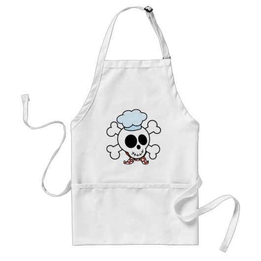 Funny Skull en Crossbones Chef Standaard Schort (Voorkant)