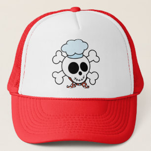 Funny Skull en Crossbones Chef Trucker Pet