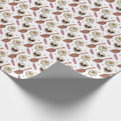 Funny Skull Halloween, Witchy Magic Sticks Wrappin Cadeaupapier (Hoek)