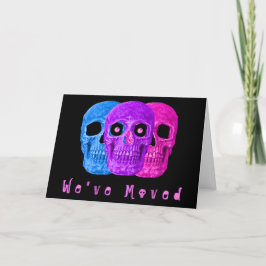 Funny Skull Head New Home Googly Eyes Moving Aankondiging