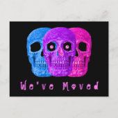 Funny Skull Head New Home Googly Eyes Moving Aankondigingskaart (Voorkant)