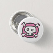 Funny Skull-knop (grijze stijl) Ronde Button 3,2 Cm (Voorkant /achterkant)