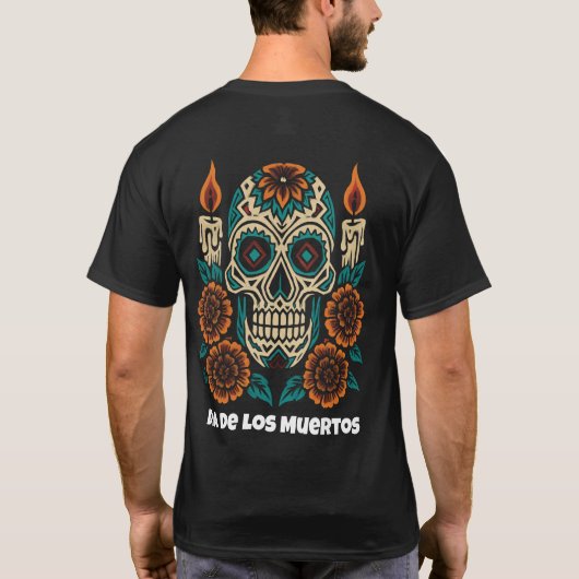 Funny Skull Mexican Boss Spanish Dia De Los Muerto T-shirt (Achterkant)