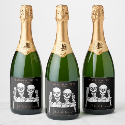 Funny Skull Sparkling Wine Label Sparkling Wijnetiket (Flessen)