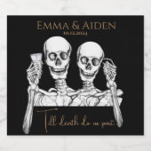 Funny Skull Sparkling Wine Label Sparkling Wijnetiket (Enkel label)