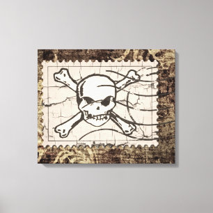 Funny Skull Stamp 2 Canvas Afdruk