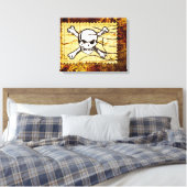 Funny Skull Stamp 2 Canvas Afdruk (Insitu (Slaapkamer))