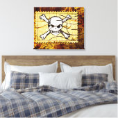 Funny Skull Stamp 2 Canvas Afdruk (Insitu (Slaapkamer))