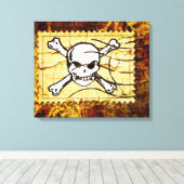 Funny Skull Stamp 2 Canvas Afdruk (Insitu (Houten vloer))