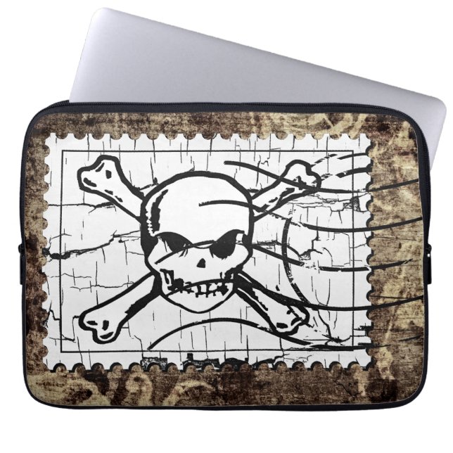 Funny Skull Stamp  2 Laptop Sleeve (Voorkant)