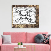 Funny Skull Stamp  Canvas Afdruk (Insitu (Woonkamer))