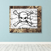 Funny Skull Stamp  Canvas Afdruk (Insitu (Houten vloer))