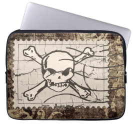 Funny Skull Stamp  Laptop Sleeve