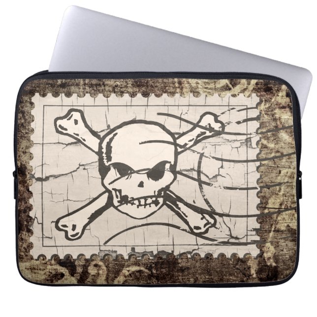 Funny Skull Stamp  Laptop Sleeve (Voorkant)