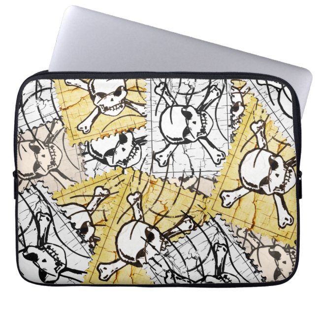 Funny Skull Stamp Laptop Sleeve (Voorkant)