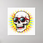 **Funny Skull With Sunglasses – Cartoon Laughing S Canvas Afdruk (Voorkant)