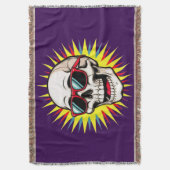 **Funny Skull With Sunglasses – Cartoon Laughing S Deken (Voorkant Verticaal)