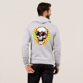**Funny Skull With Sunglasses – Cartoon Laughing S Hoodie (Achterkant volledig)