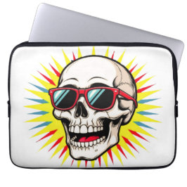 **Funny Skull With Sunglasses – Cartoon Laughing S Laptop Sleeve