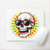 **Funny Skull With Sunglasses – Cartoon Laughing S Muismat (Met muis)