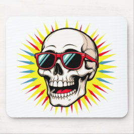 **Funny Skull With Sunglasses – Cartoon Laughing S Muismat