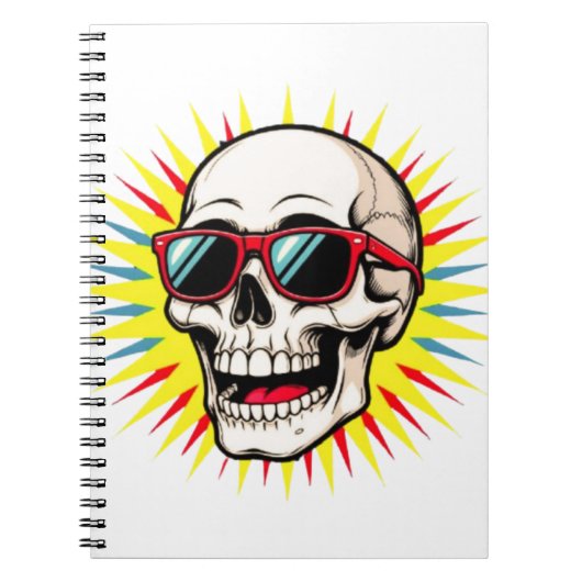 **Funny Skull With Sunglasses – Cartoon Laughing S Notitieboek (Voorkant)