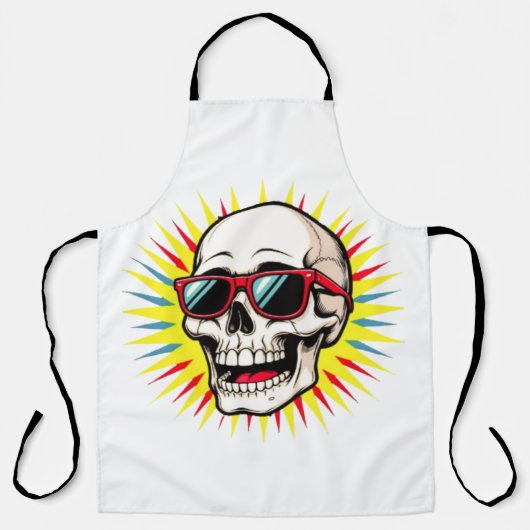 **Funny Skull With Sunglasses – Cartoon Laughing S Schort (Voorkant)