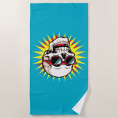 **Funny Skull With Sunglasses – Cartoon Laughing S Strandlaken (Voorkant)