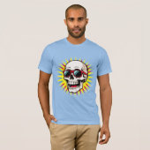 **Funny Skull With Sunglasses – Cartoon Laughing S T-shirt (Voorkant volledig)