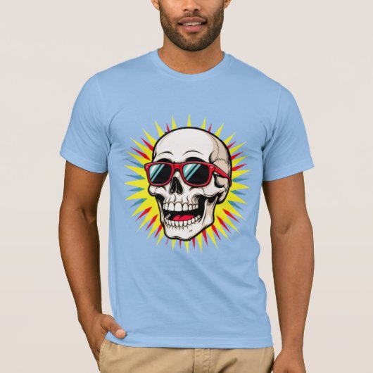 **Funny Skull With Sunglasses – Cartoon Laughing S T-shirt (Voorkant)