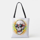 **Funny Skull With Sunglasses – Cartoon Laughing S Tote Bag (Achterkant)