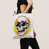 **Funny Skull With Sunglasses – Cartoon Laughing S Tote Bag (Dichtbij)
