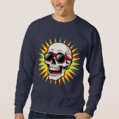 **Funny Skull With Sunglasses – Cartoon Laughing S Trui (Voorkant)