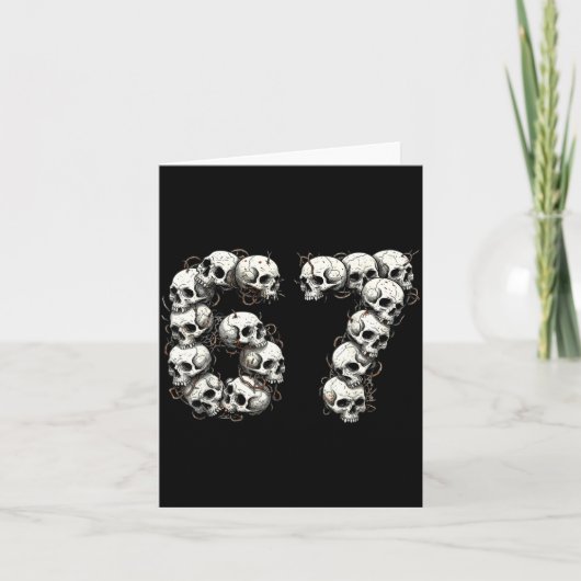 Funny Skulls 6 7 Meme Six Seven Love Halloween Kaart (Voorkant)