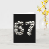 Funny Skulls 6 7 Meme Six Seven Love Halloween Kaart (Gele Bloem)