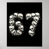 Funny Skulls 6 7 Meme Six Seven Love Halloween  Poster (Voorkant)