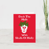 Funny Skulls Holly-kerstkaart Kaart (Voorkant)