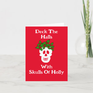 Funny Skulls Holly-kerstkaart Kaart